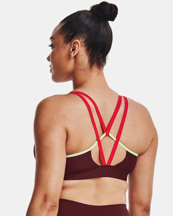 Women's UA Infinity Low Strappy Sports Bra, Red, pdpMainDesktop image number 5